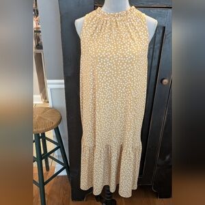 Banana Republic XL Tall Mustard Floral Midi Dress